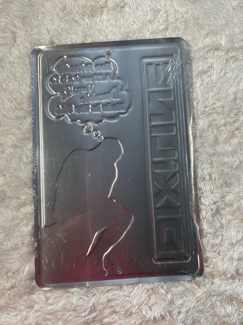 Dixiline Black & White Metal Wall Sign with Thinker Graphic